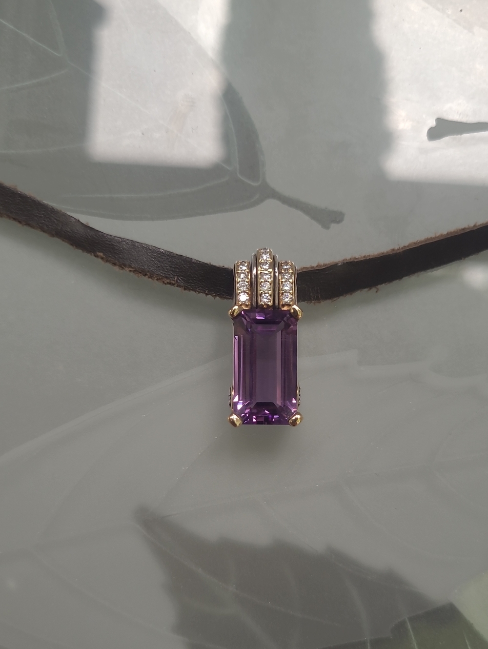LAGOS Caviar Gold Diamonds Amethyst Pendant Necklace